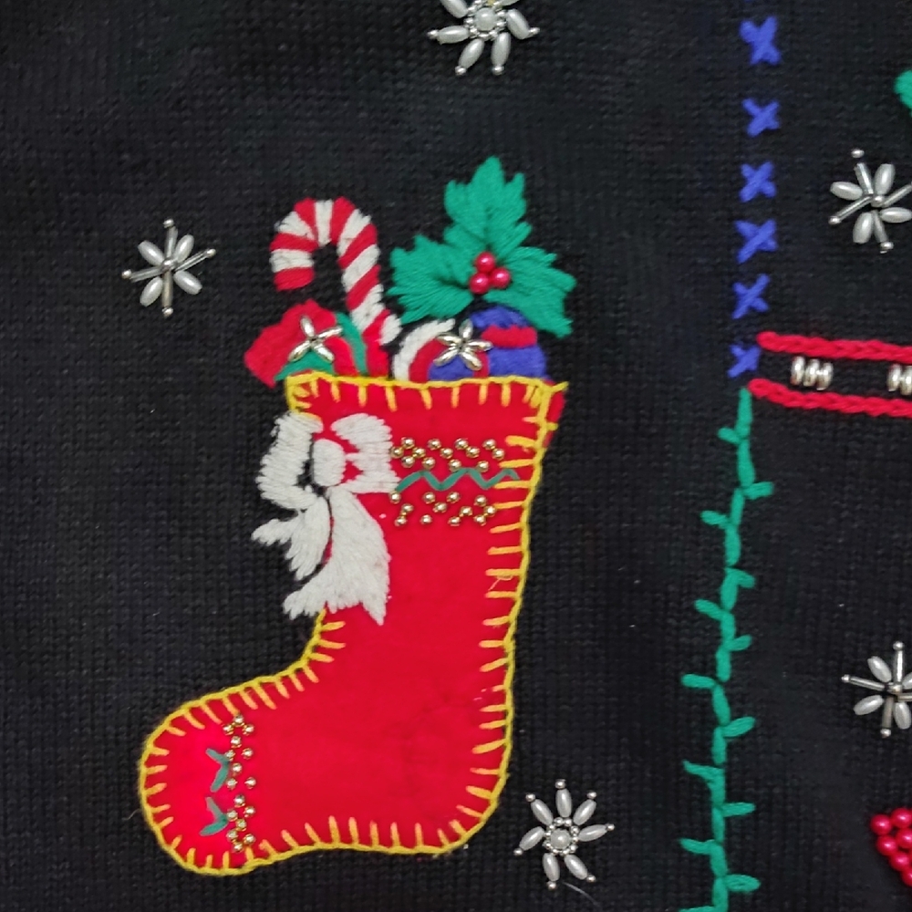 Victoria Jones Woman Black Festive Sweater - Picture 5 of 8